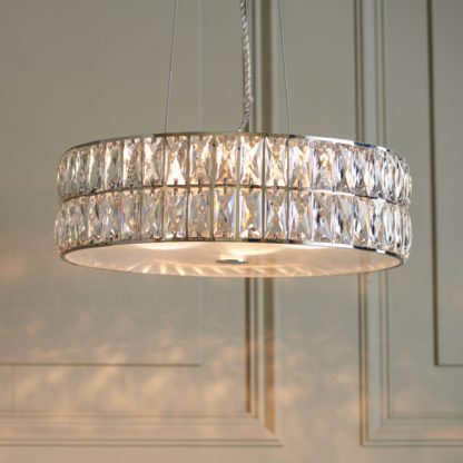 An Image of Crystal Armoury Integrated LED Pendant Fitting 48cm Chrome