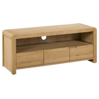 An Image of Curve Oak TV Unit Brown