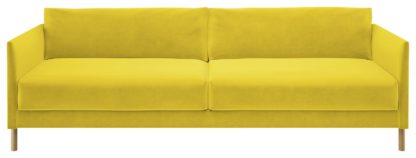 An Image of Habitat Hyde 3 Seater Fabric Sofa Bed - Yellow