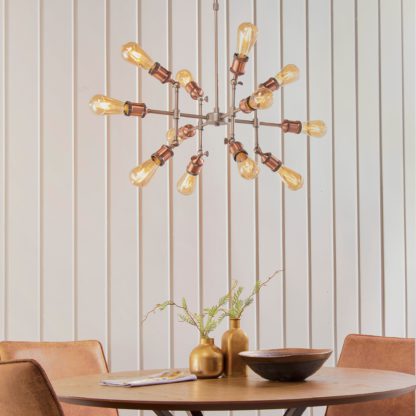 An Image of Eastville 12 Light Pendant Fitting Copper