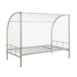 An Image of Soccer Metal Bed Frame White