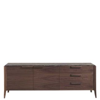 An Image of Porada Atlante 3 Sideboard Canaletta Walnut Brown Emparador