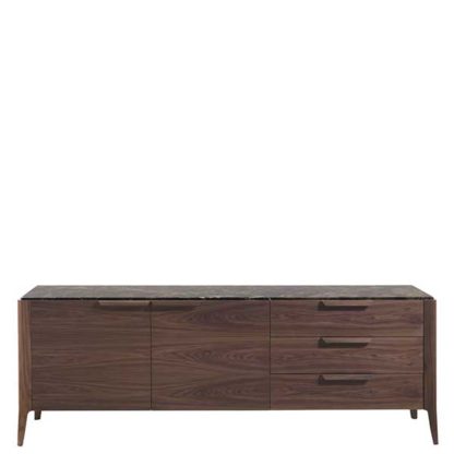 An Image of Porada Atlante 3 Sideboard Canaletta Walnut Brown Emparador