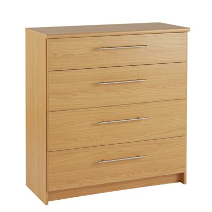 An Image of Argos Home Normandy Grey Extra Large 4 Drawer Chest