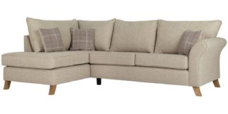 An Image of Argos Home Kayla Left Corner Fabric Sofa - Beige