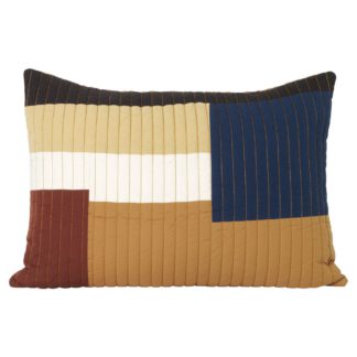 An Image of ferm LIVING Shay Quilt Cushion Mustard 60 x 40cm