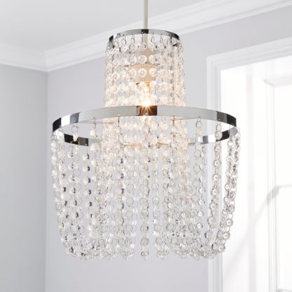 An Image of Tina Easy Fit Pendant Clear and Chrome