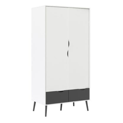 An Image of Viken 2 Door 2 Drawer Wardrobe - White and Black