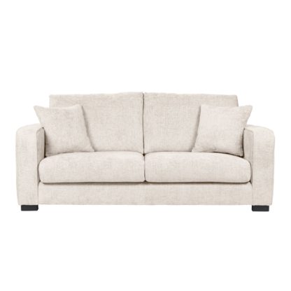 An Image of Carson Chunky Chenille 3 Seater Sofa Pebble