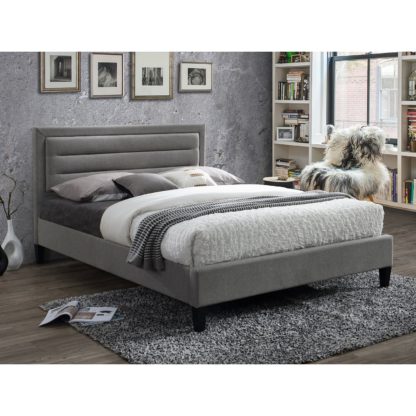 An Image of Picasso Grey Bed Frame Grey