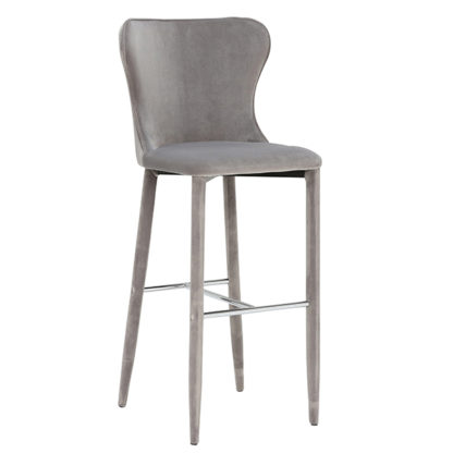 An Image of Howell Velvet Bar Stool Peacock Blue