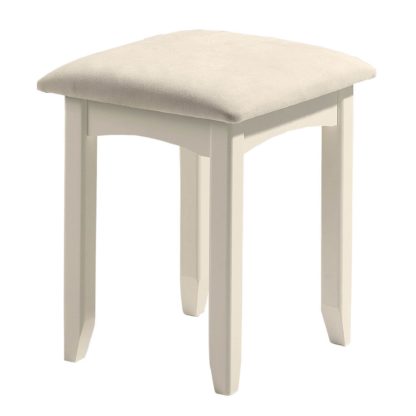6eb360b0439fd97e9d87e0ab62d4bd6f4a9e652f9c54f59a3c3babc8913e8c75.jpg An Image of Cameo White Dressing Table Stool White