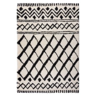 An Image of Souk Berber Rug Cream and Black