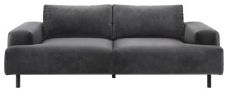 An Image of Habitat Julien 3 Seater Velvet Sofa - Grey