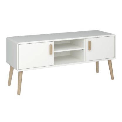 An Image of Pavona Wide TV Stand White