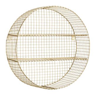 An Image of Circular Wire Wall Shelf Brass