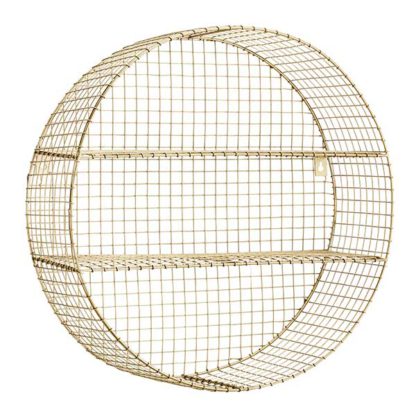 An Image of Circular Wire Wall Shelf Brass