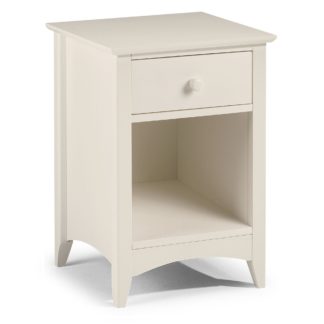 An Image of Cameo Stone White Bedside Table White