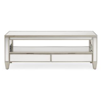 An Image of Fitzgerald Mirrored TV Stand Silver