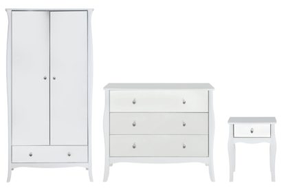 An Image of Argos Home Amelie 3 Piece 2 Door Mirror Wardrobe Set - White