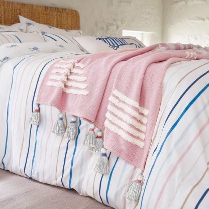 An Image of Joules Coastal Pink Throw Light Pink