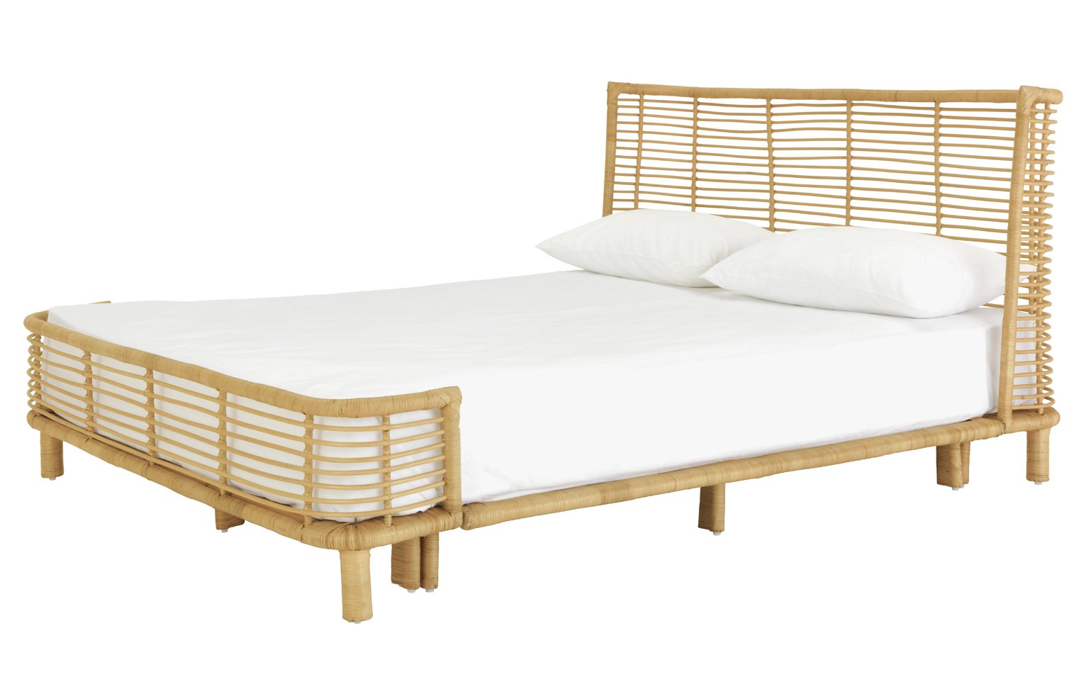 Habitat Nadia Double Rattan Bed Frame Natural Compare Furnishings