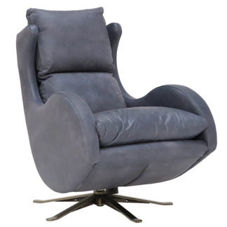 An Image of Fama Lenny Rocking Swivel Armchair Leather