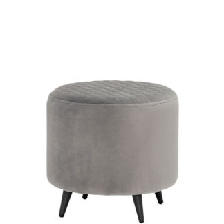 An Image of Rivington Velvet Footstool Grey