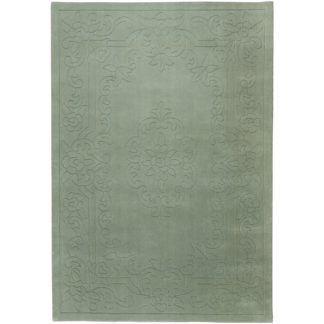 An Image of Traditional Sage Wool Rug Green