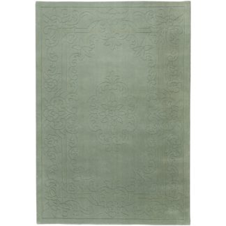 An Image of Traditional Sage Wool Rug Green