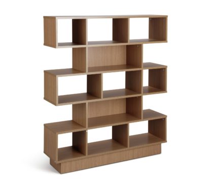 An Image of Habitat Cubes 5 Tier Wide Bookcase - Oak Effect