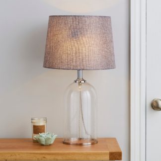 An Image of Lenny Glass Clear Table Lamp Clear