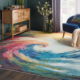 An Image of Multi Coloured Celestial Wave Rug Multi-Coloured