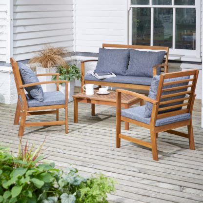 An Image of Honolulu 4 Seater Wooden Conversation Set Multi Coloured