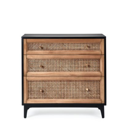 An Image of Franco 3 Drawer Chest Black and Brown