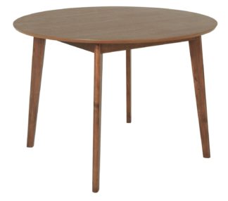 An Image of Habitat Skandi Oak Veneer Round 4 Seater Table - Walnut