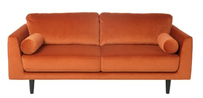 An Image of Habitat Jackson 3 Seater Velvet Sofa - Blue