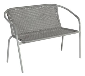 An Image of Argos Home Steel Wicker 2 Seater Garden Bench - Grey