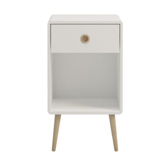 An Image of Softline 1 Drawer Bedside Table White