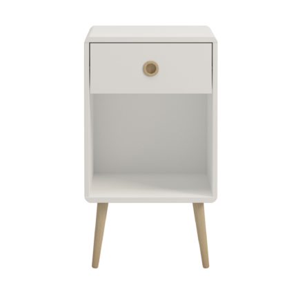 An Image of Softline 1 Drawer Bedside Table White