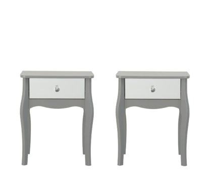An Image of Argos Home Amelie 2 Mirrored Bedside Tables Set - Grey