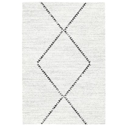 An Image of Mehari Berber Single Diamond Rug Cream