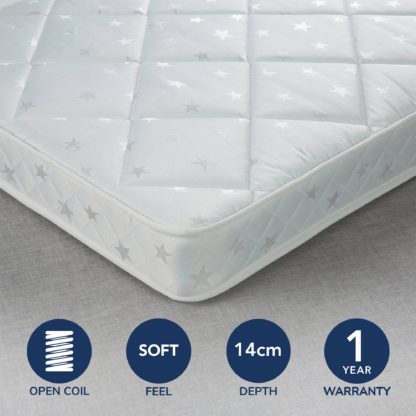 An Image of Fogarty Little Sleepers Soft Medium Water Resistant Open Coil Mattress White