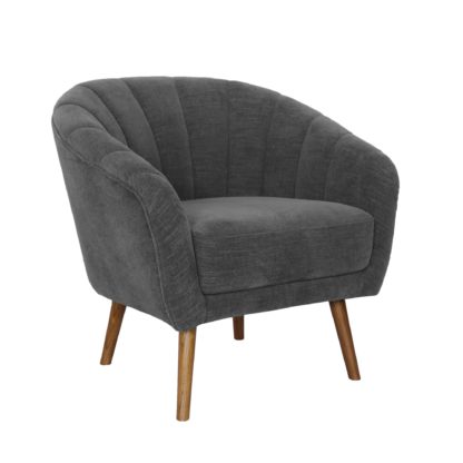 An Image of Romilly Chenille Armchair - Dark Grey Grey