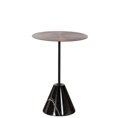 An Image of Metal and Marble Lamp Table