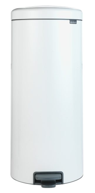 An Image of Brabantia 30 Litre Newlcon Pedal Bin - White