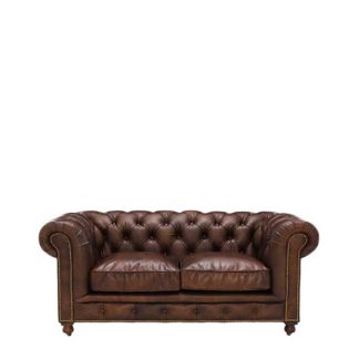 An Image of Asquith Leather 2 Seater Chesterfield Sofa