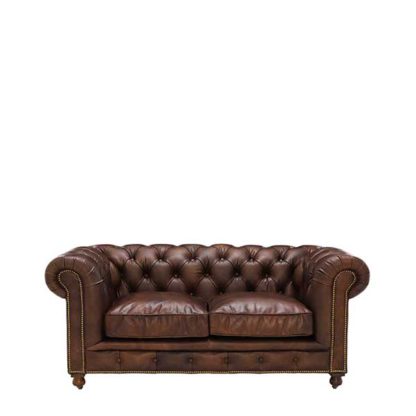 An Image of Asquith Leather 2 Seater Chesterfield Sofa