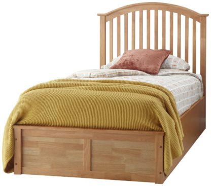 An Image of GFW Madrid Ottoman Single Bed Frame - Oak Effect