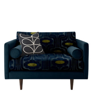 An Image of Orla Kiely Mimosa Snuggle Chair Patterned Velvet